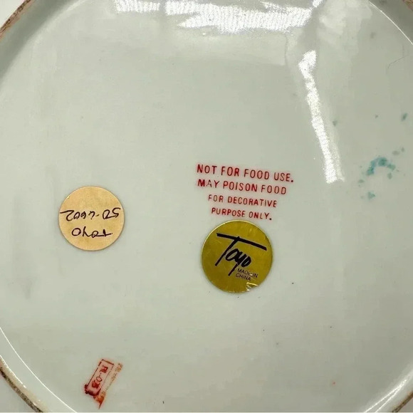 Toyo Porcelain Fruit Plate 10” Grapes Pears Asian Decorative - Picture 7 of 8